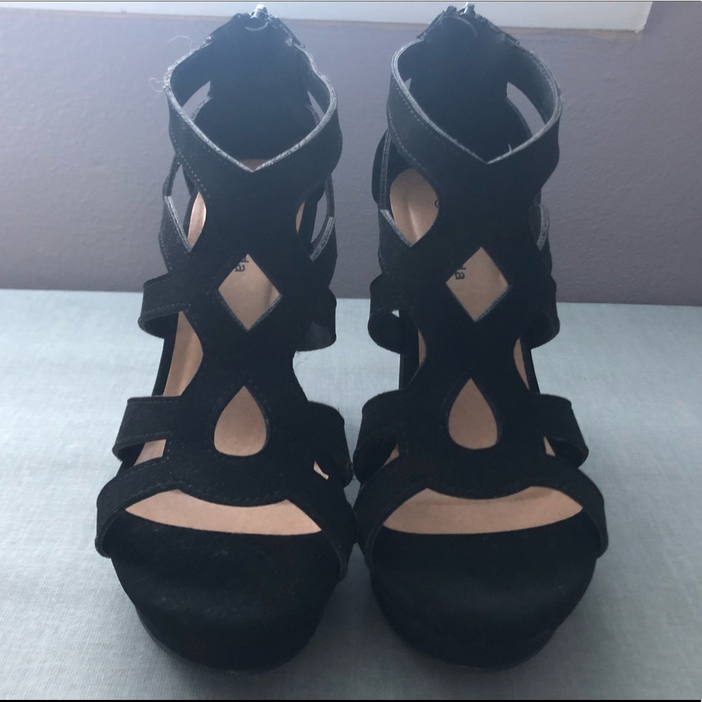 Top Moda Black Wedges